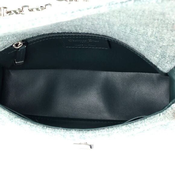 Christian Dior Caro Bag Macrocannage Quilt Linen Small Green - Picture 5 of 6